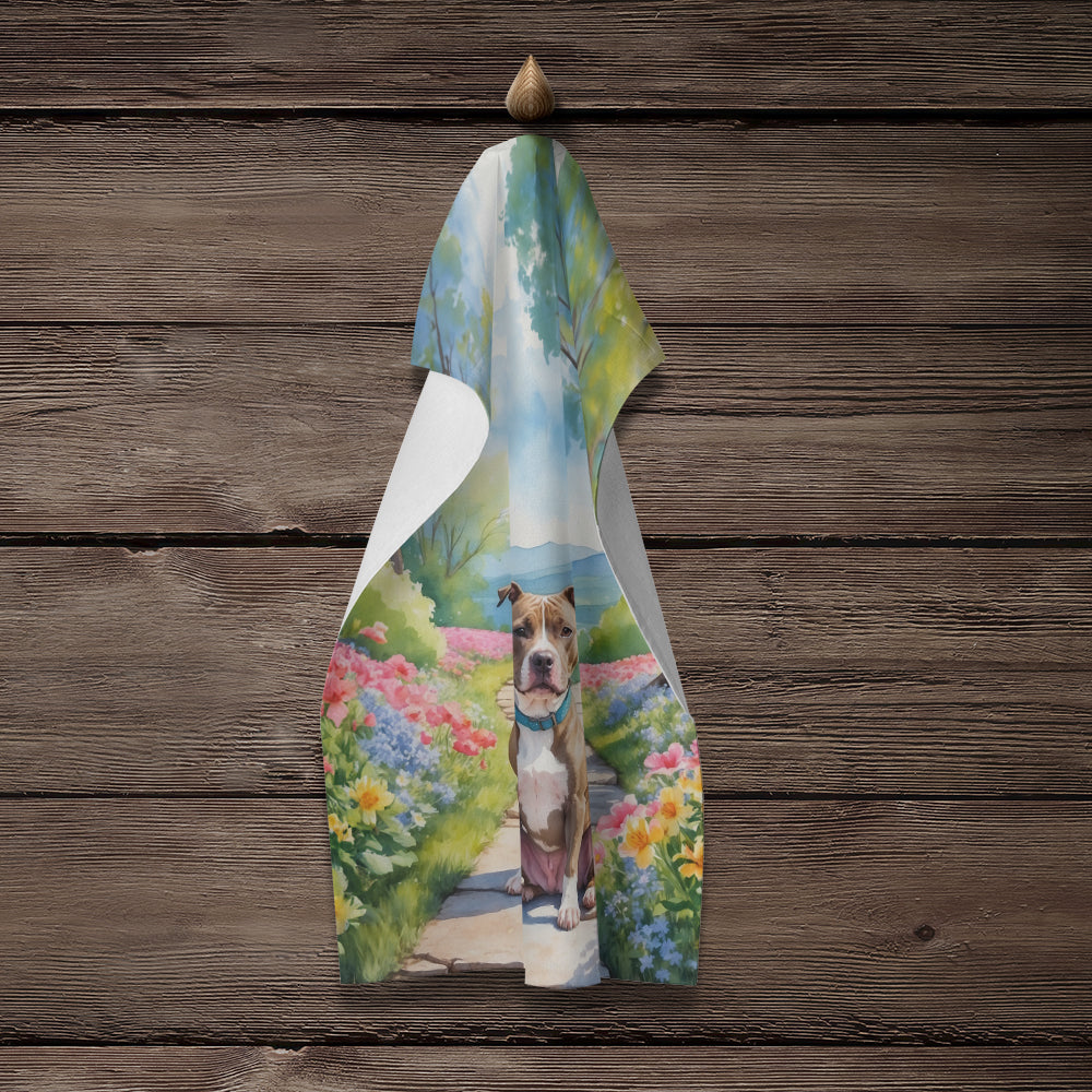 Pit Bull Terrier Spring Path Kitchen Towel