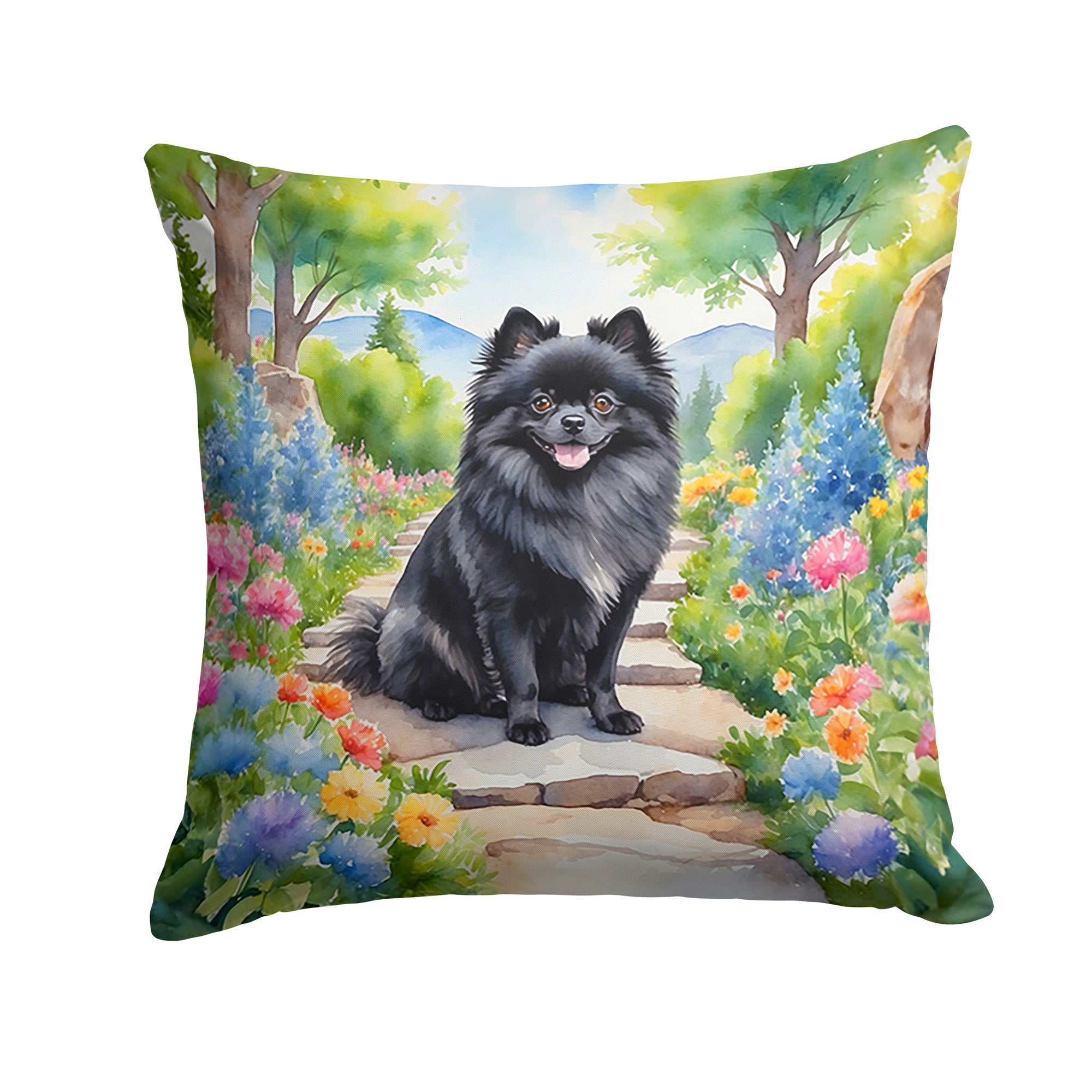 Buy this Pomeranian Spring Path Throw Pillow