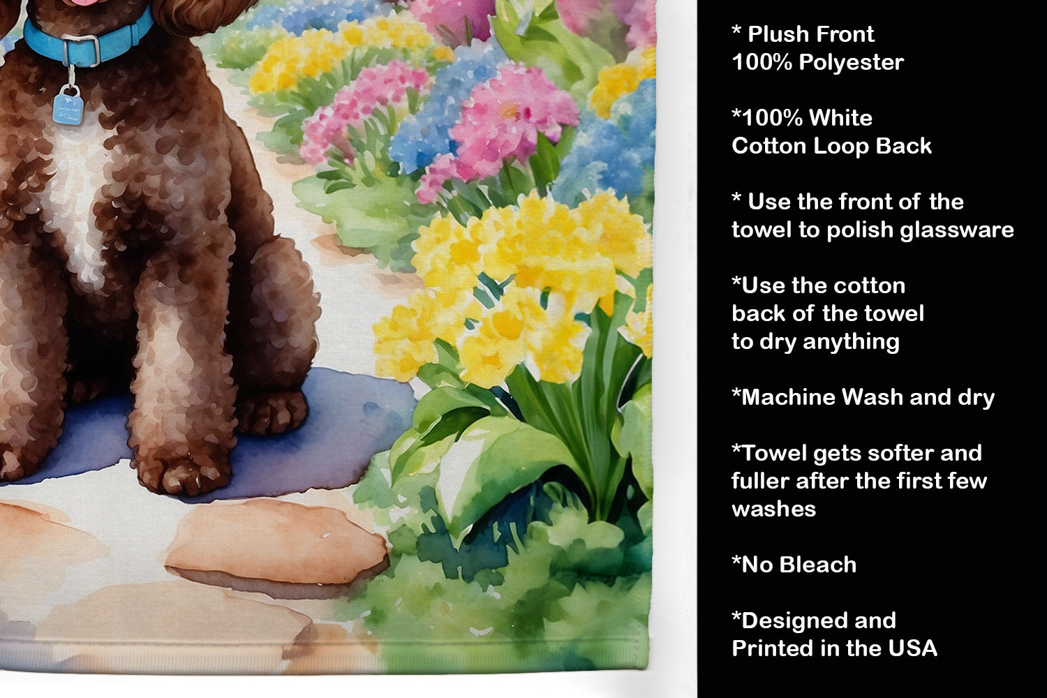 Chocolate Poodle Spring Path Kitchen Towel