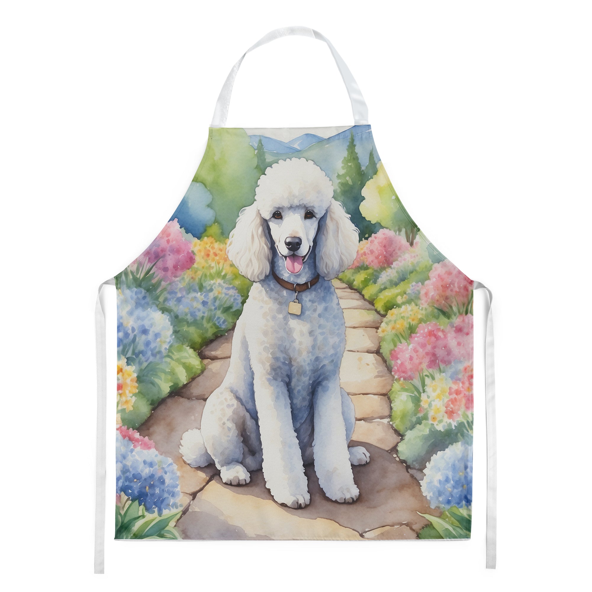 Buy this White Poodle Spring Path Apron