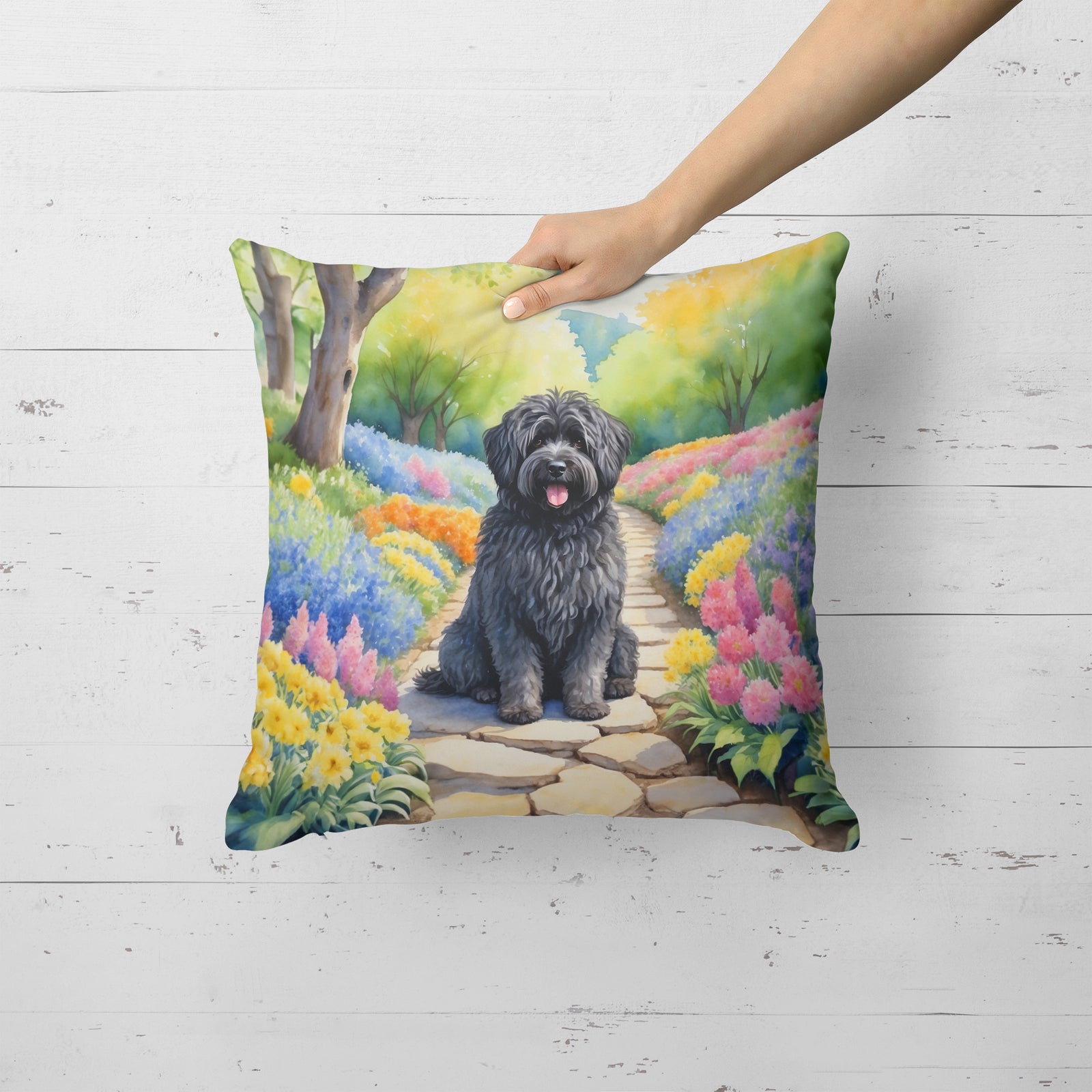 Caroline's Treasures Puli Spring Path Throw Pillow