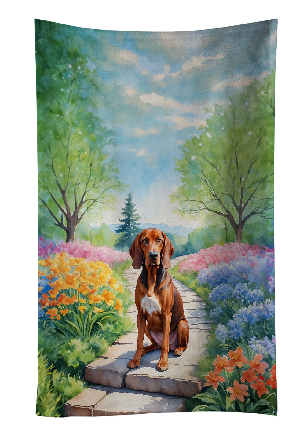 Buy this Redbone Coonhound Spring Path Kitchen Towel