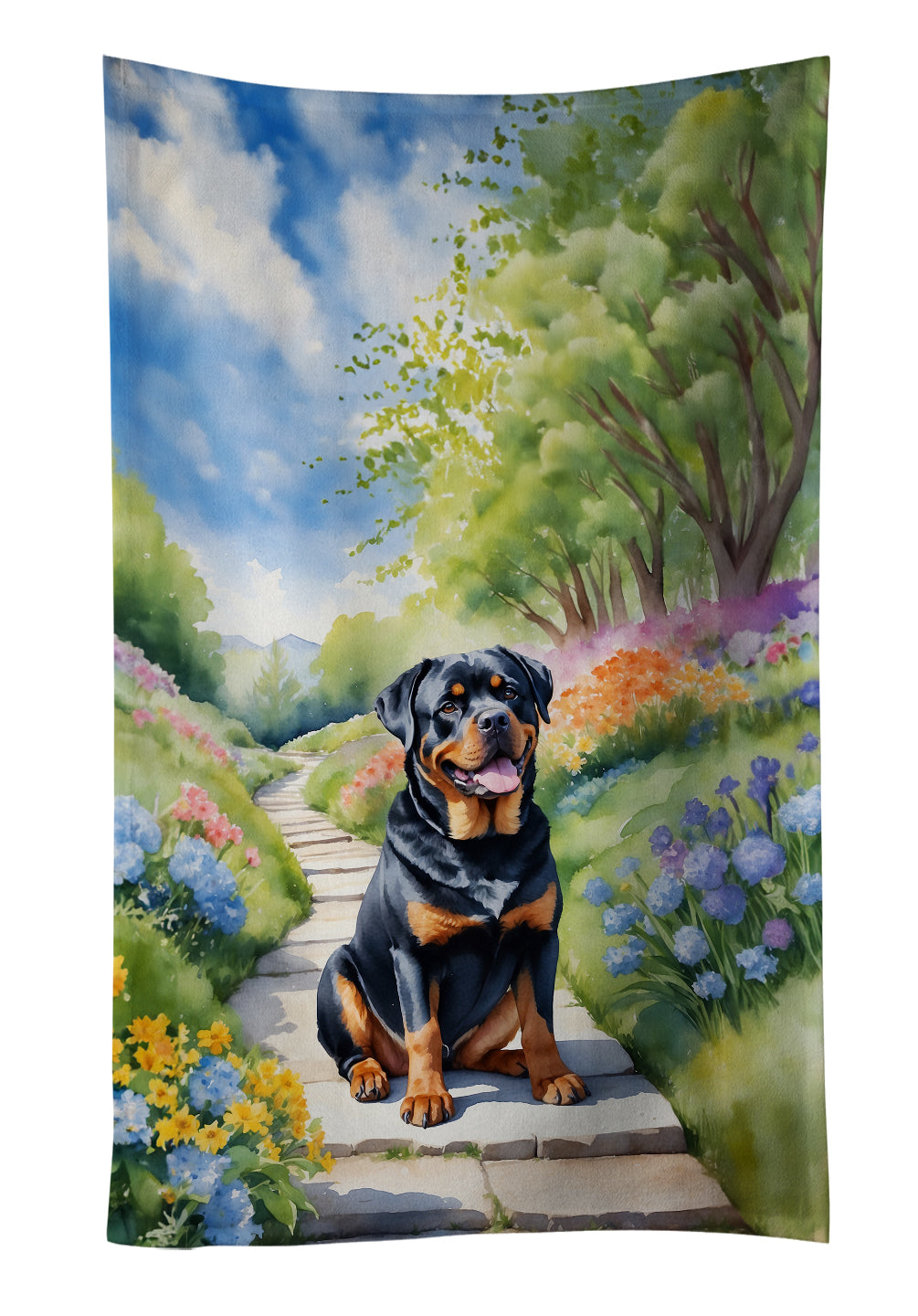 Buy this Rottweiler Spring Path Kitchen Towel