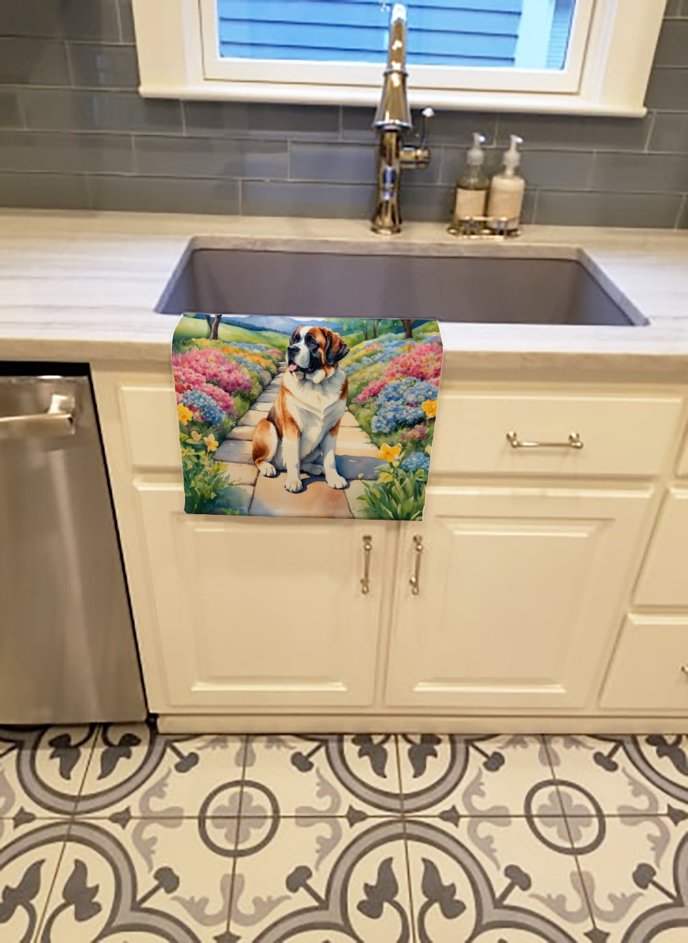 Buy this Saint Bernard Spring Path Kitchen Towel