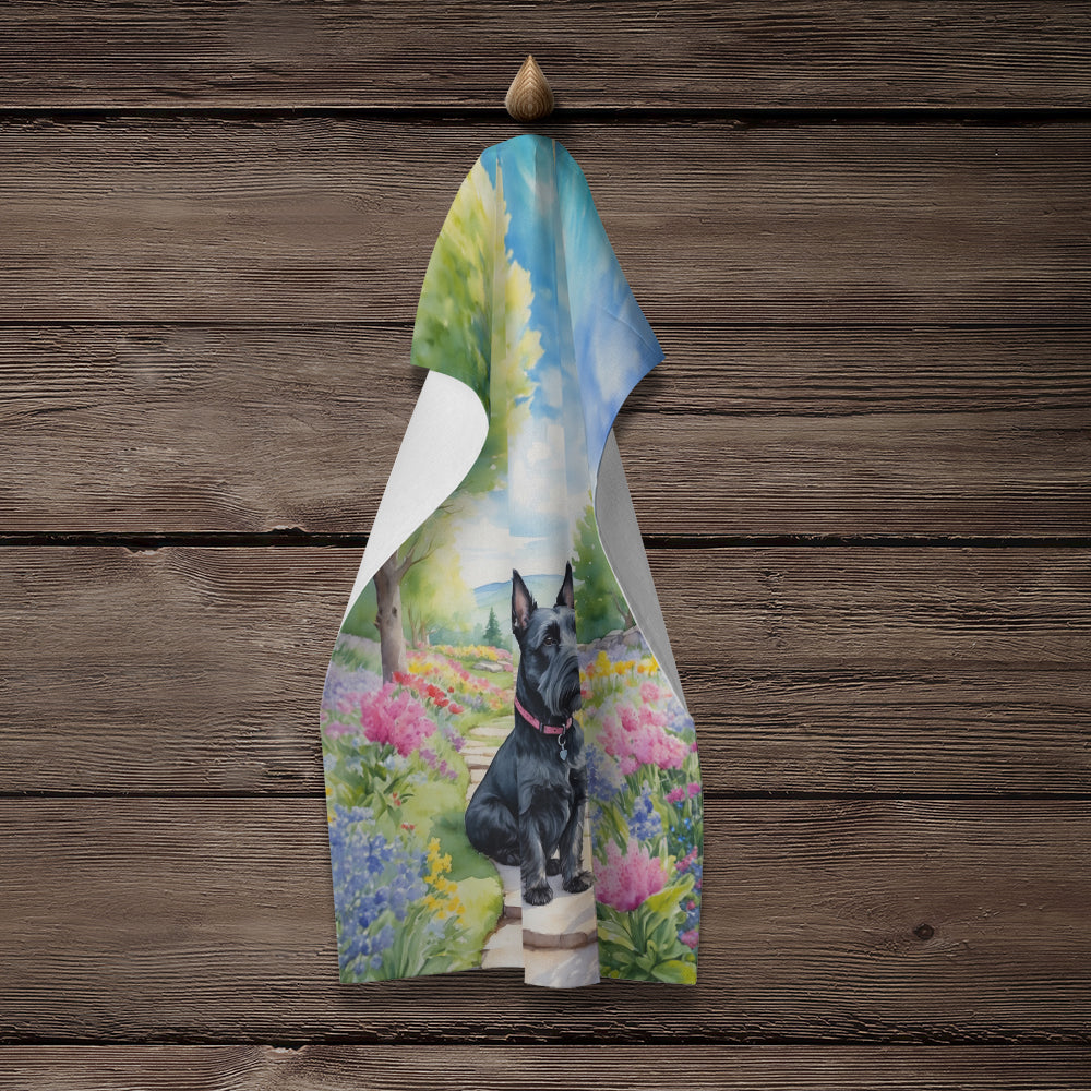 Scottish Terrier Spring Path Kitchen Towel