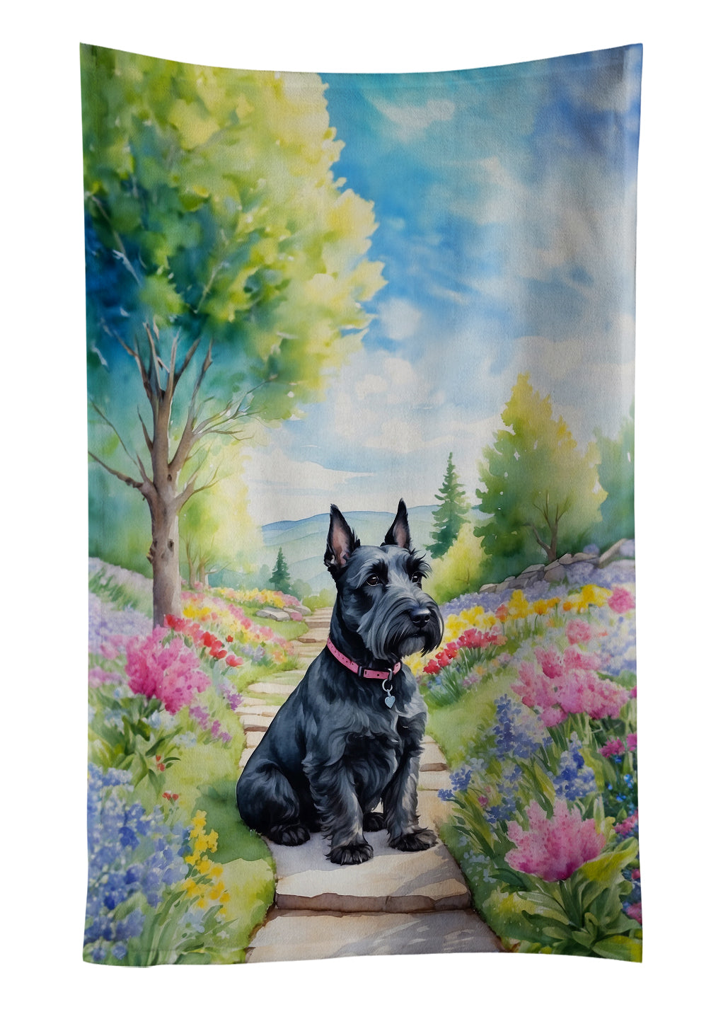 Buy this Scottish Terrier Spring Path Kitchen Towel
