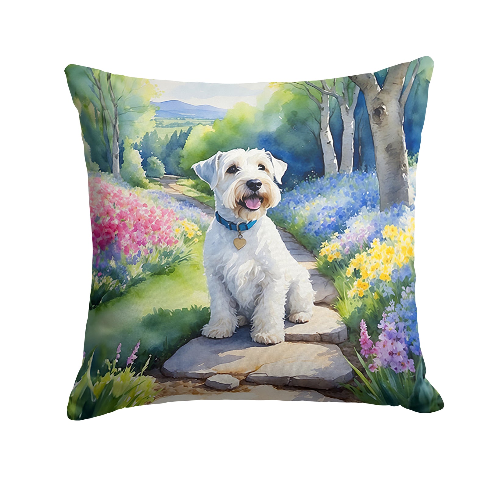 Buy this Sealyham Terrier Spring Path Throw Pillow