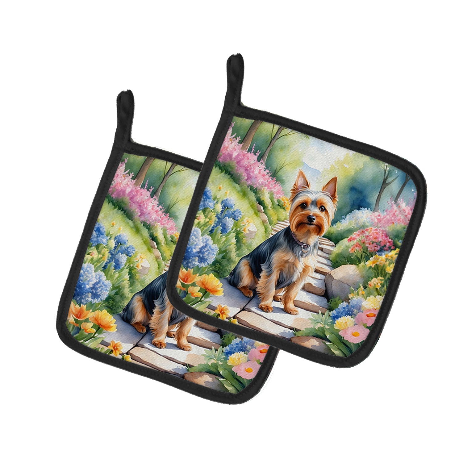 Buy this Silky Terrier Spring Path Pair of Pot Holders