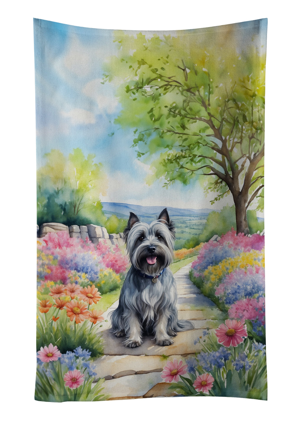 Buy this Skye Terrier Spring Path Kitchen Towel