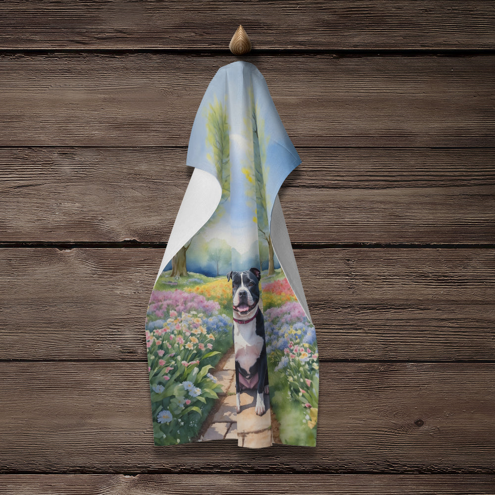 Staffordshire Bull Terrier Spring Path Kitchen Towel