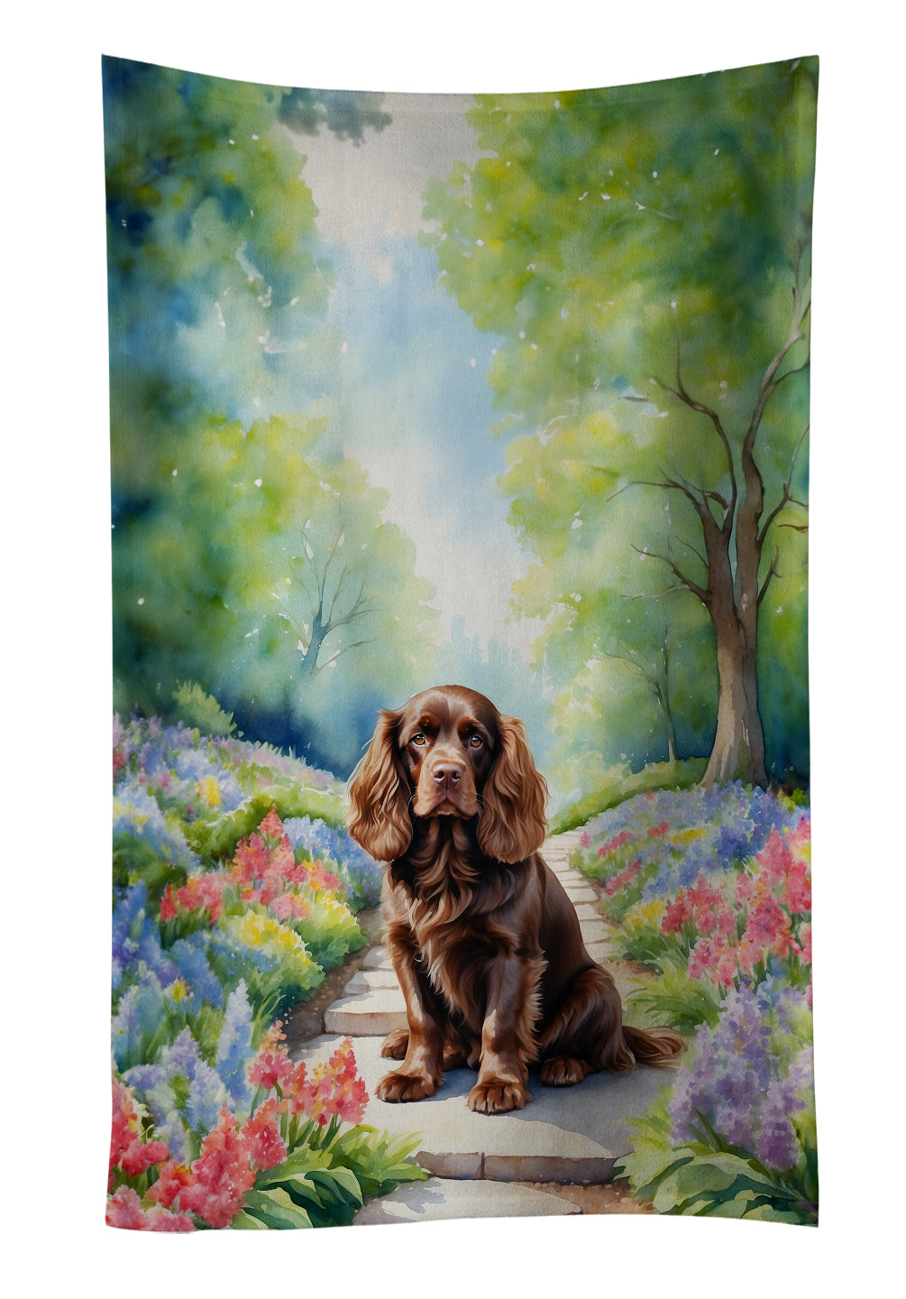 Buy this Sussex Spaniel Spring Path Kitchen Towel