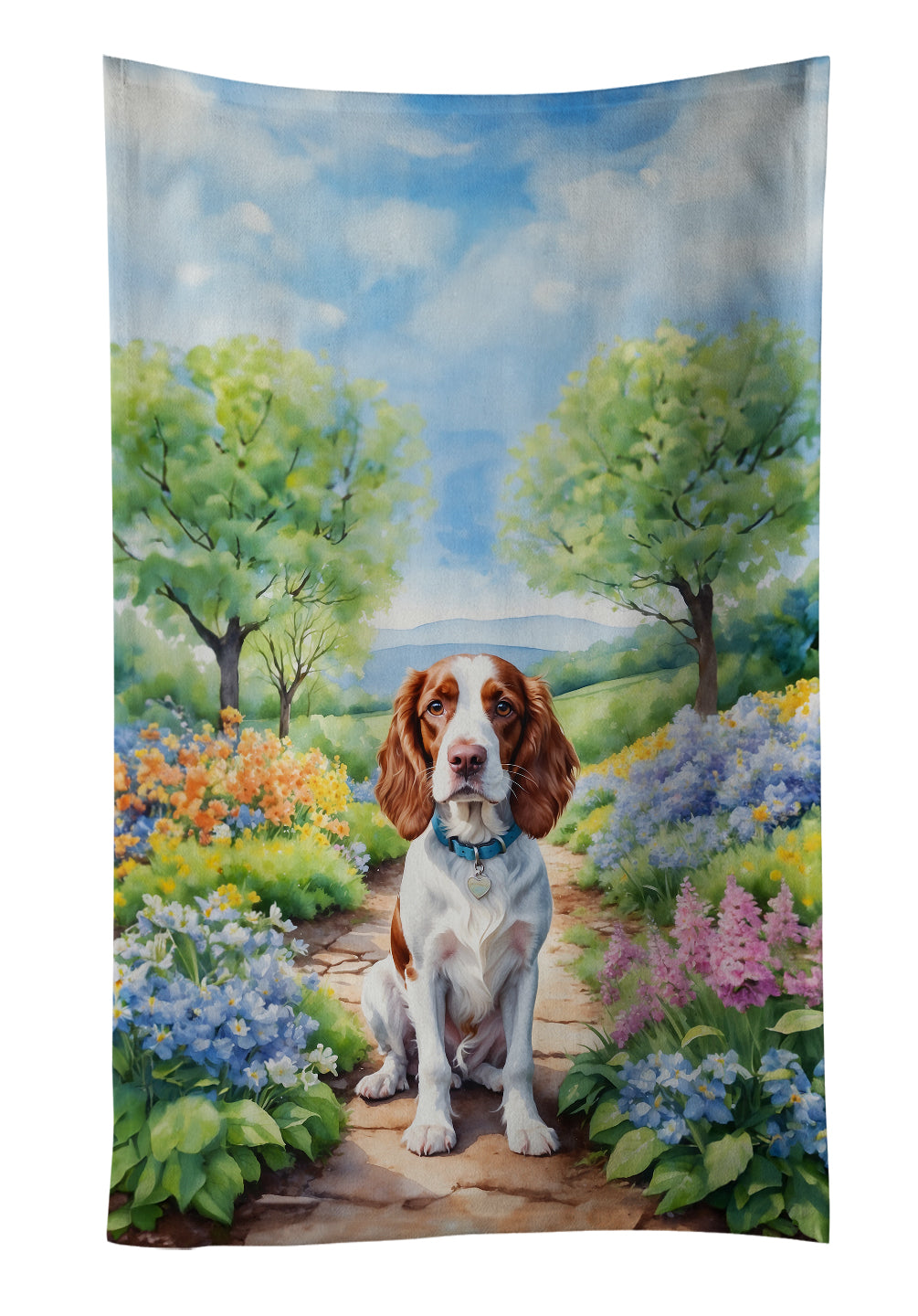 Buy this Welsh Springer Spaniel Spring Path Kitchen Towel