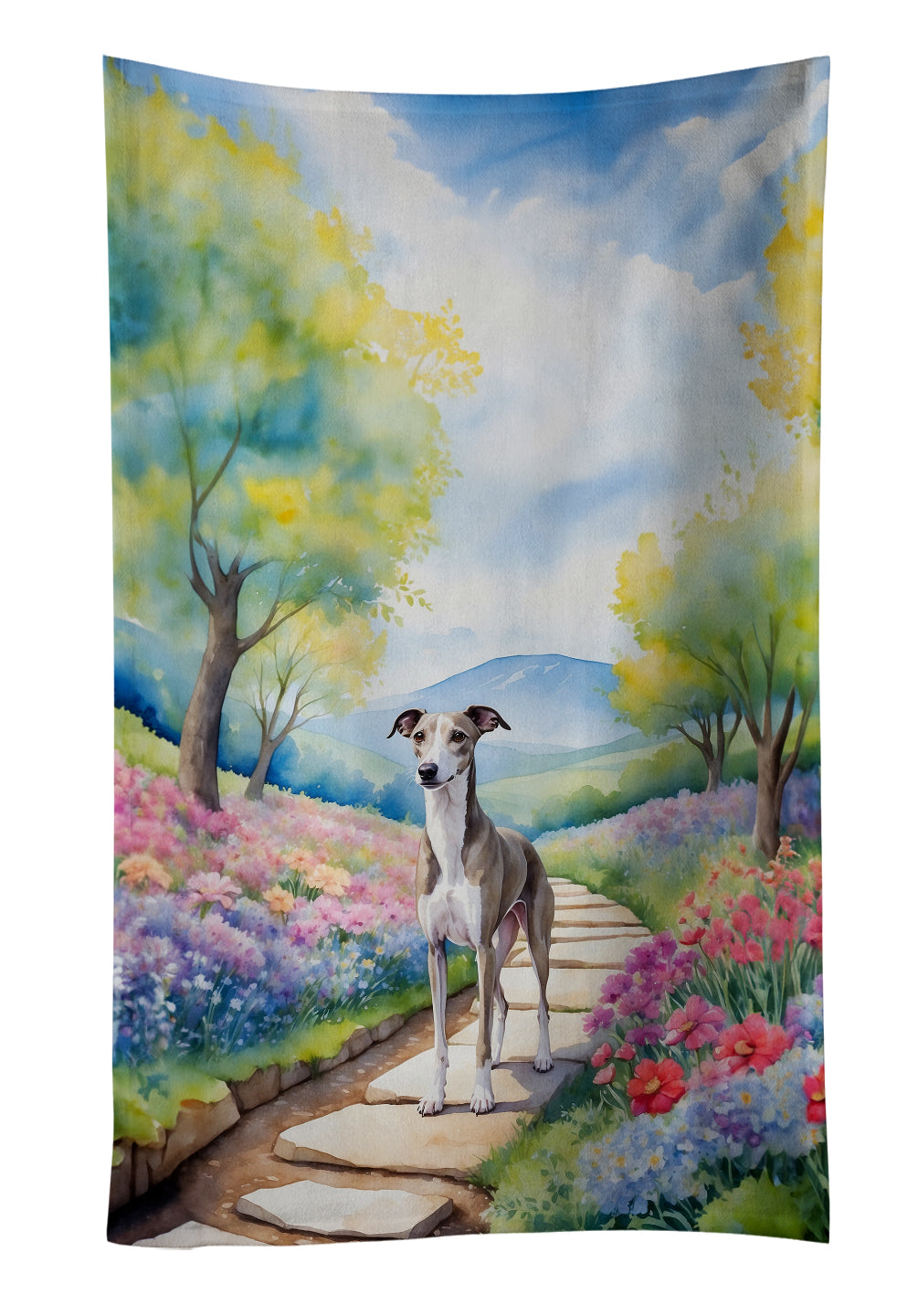 Buy this Whippet Spring Path Kitchen Towel