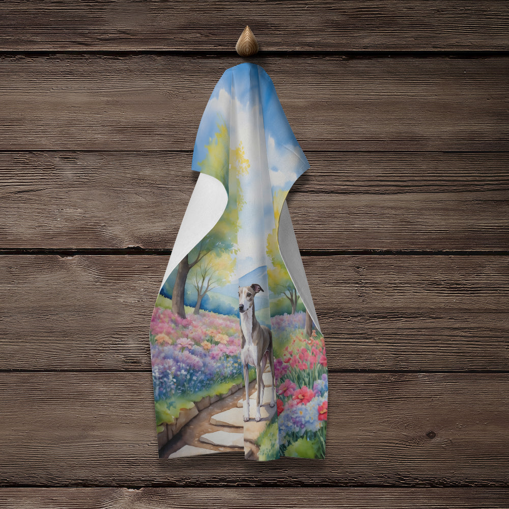 Whippet Spring Path Kitchen Towel