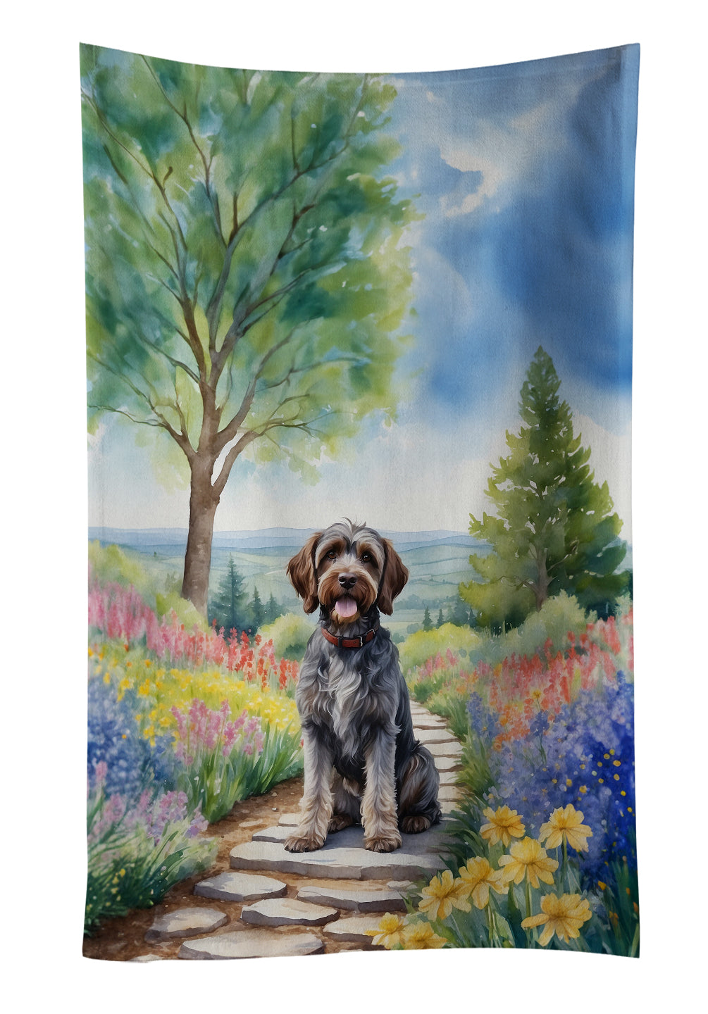 Buy this Wirehaired Pointing Griffon Spring Path Kitchen Towel