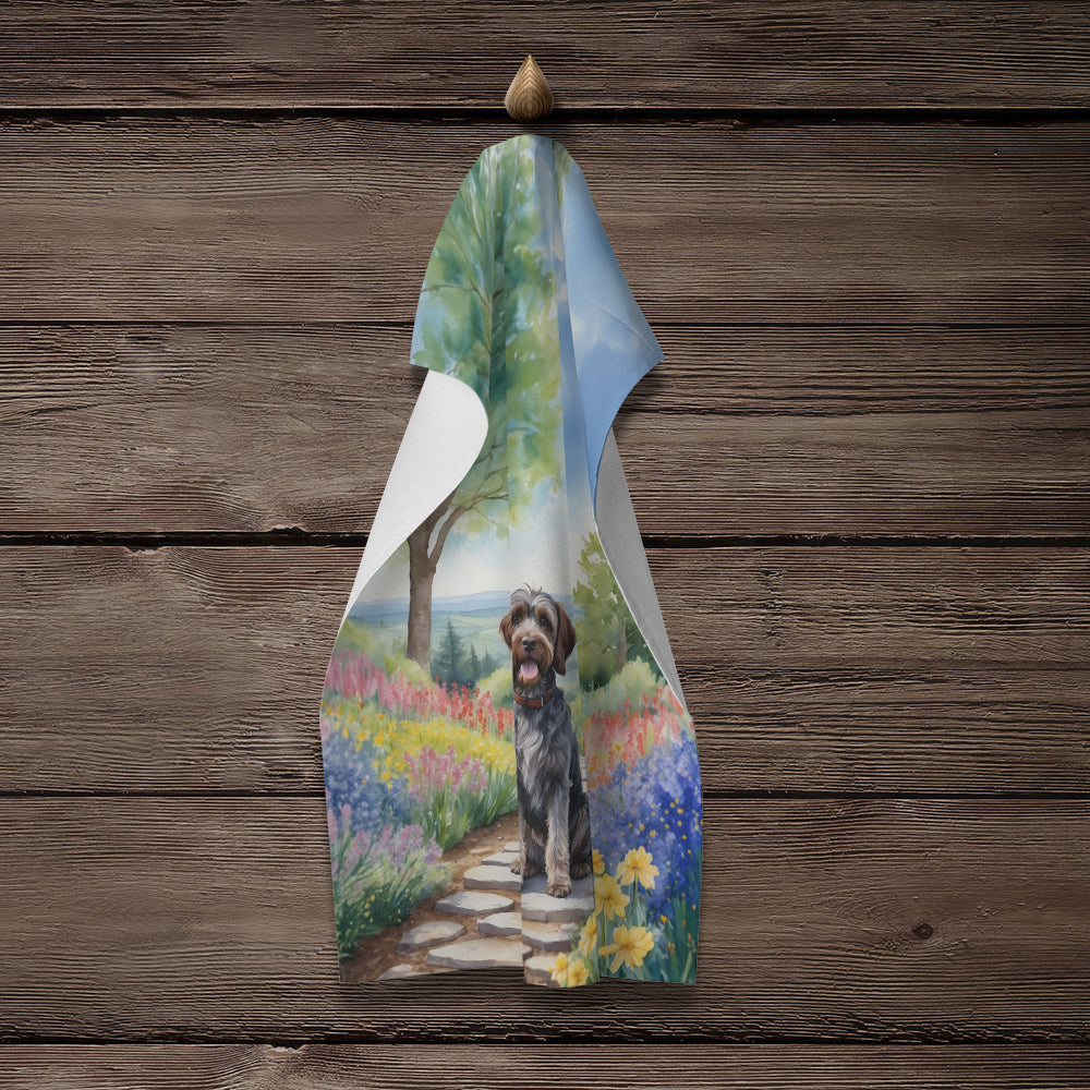 Wirehaired Pointing Griffon Spring Path Kitchen Towel
