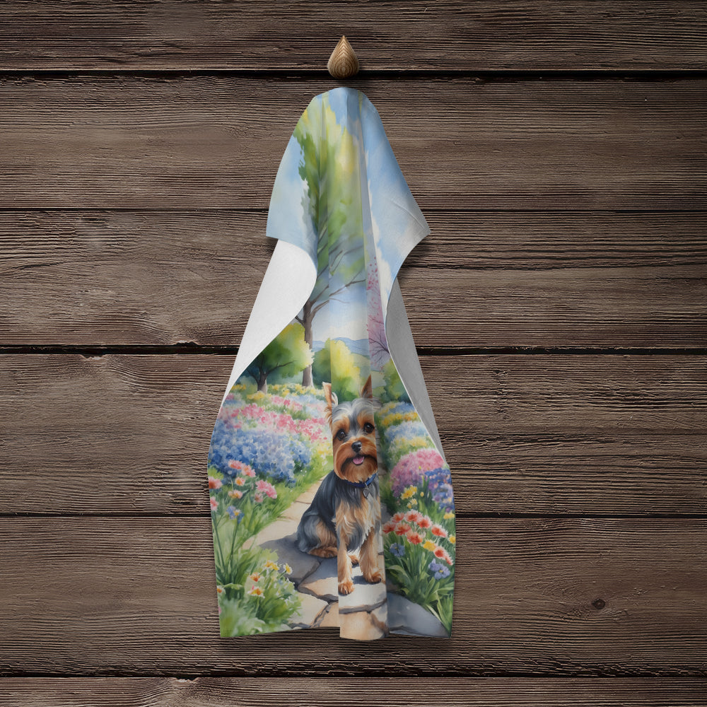 Yorkshire Terrier Spring Path Kitchen Towel