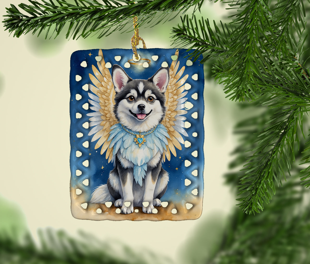 Caroline's Treasures Alaskan Klee Kai My Angel Porcelain Ornament