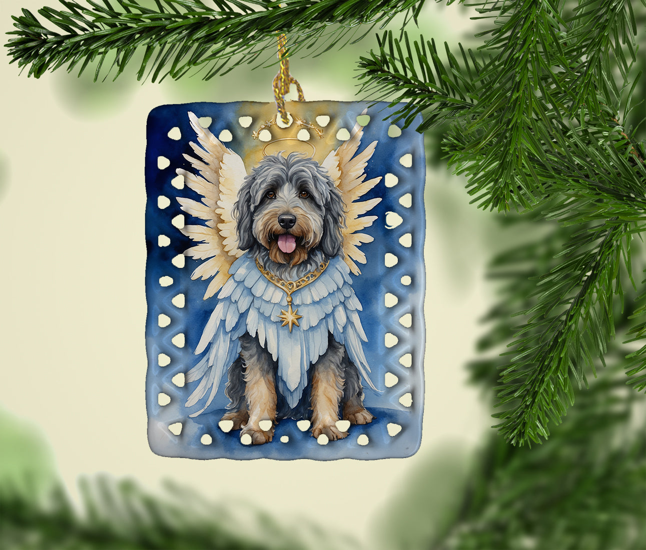 Caroline's Treasures Bergamasco Sheepdog My Angel Porcelain Ornament