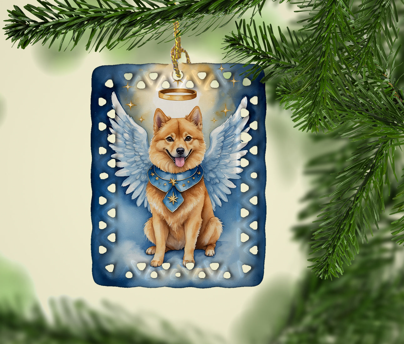 Caroline's Treasures Finnish Spitz My Angel Porcelain Ornament