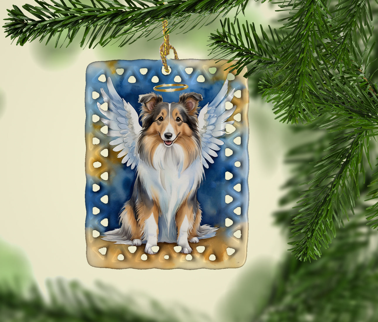 Caroline's Treasures Sheltie My Angel Porcelain Ornament