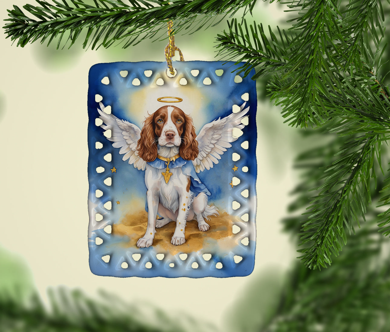 Caroline's Treasures Welsh Springer Spaniel My Angel Porcelain Ornament
