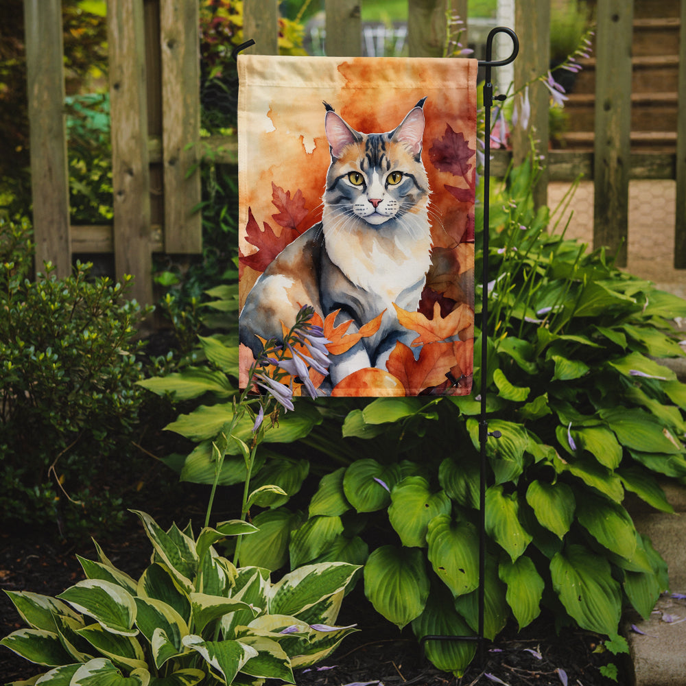 Caroline's Treasures Aphrodite Giant Fall Garden Flag - Cat in Fall Leaves - Cat-Themed Seasonal Yard Decor
