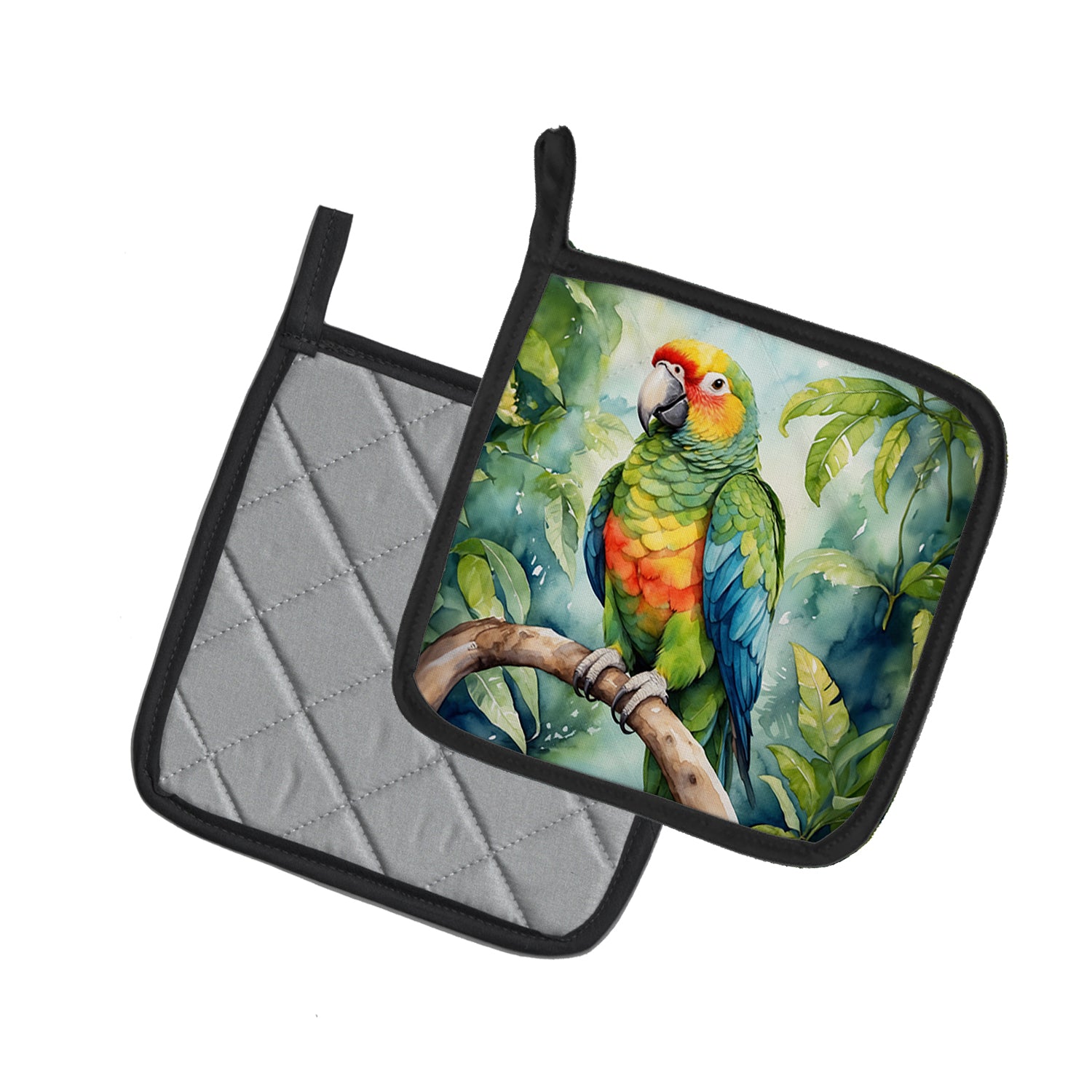 Caroline's Treasures Amazon Parrot Pot Holders - Set of 2 Decorative Kitchen Helpers | Made in the USA