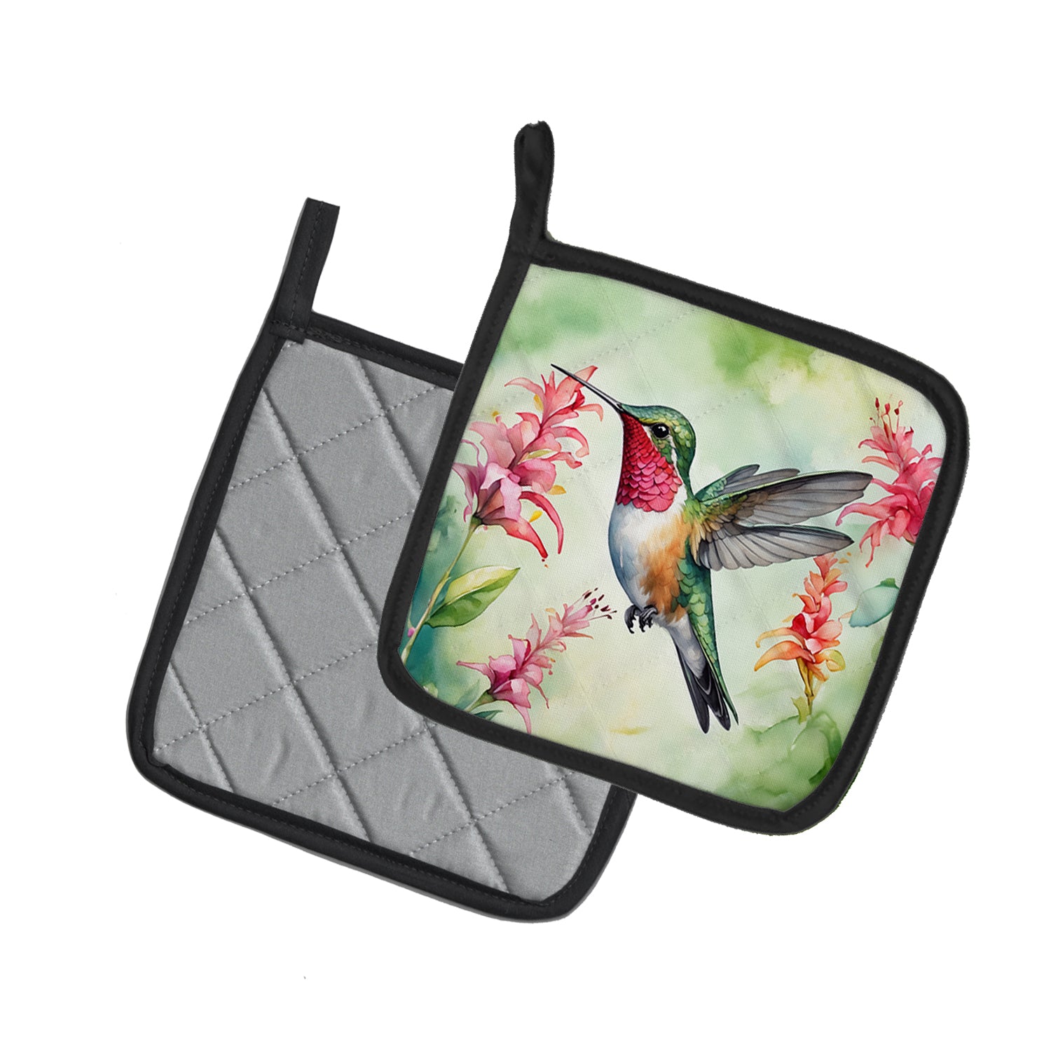 Caroline's Treasures Broadtailed Hummingbird Pot Holders - Set of 2 Decorative Kitchen Helpers | Made in the USA