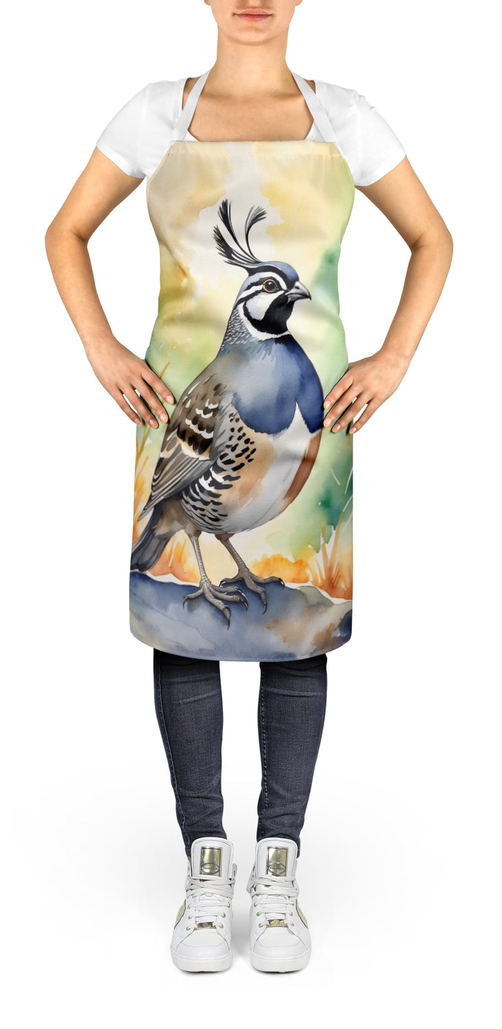 Caroline's Treasures California Quail Apron – Artist-Designed Kitchen, BBQ & Craft Apron