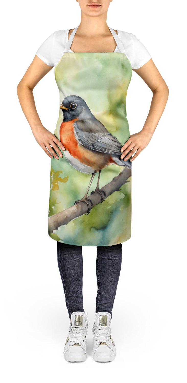 Caroline's Treasures Connecticut American Robin Apron – Artist-Designed Kitchen, BBQ & Craft Apron