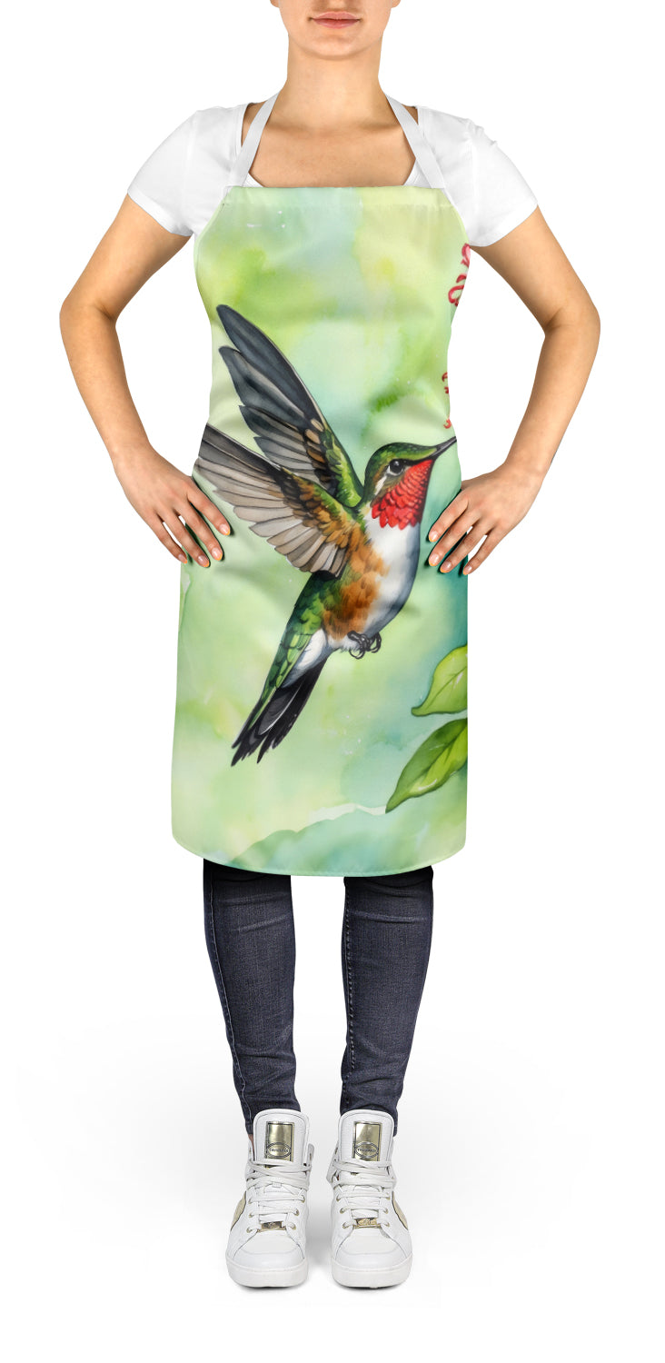 Caroline's Treasures Rubythroated Hummingbird Apron – Artist-Designed Kitchen, BBQ & Craft Apron