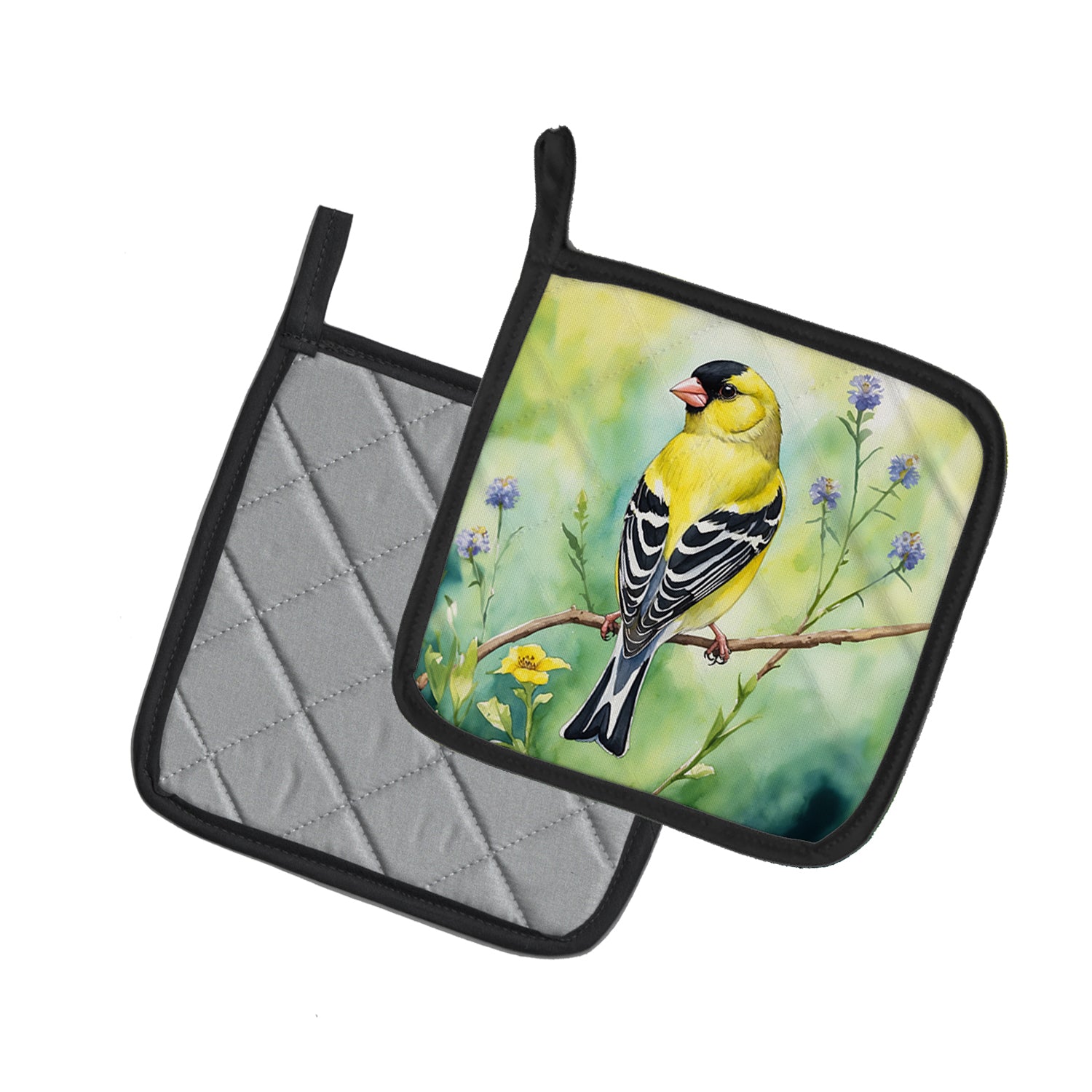 Caroline's Treasures American Goldfinch Pot Holders - Set of 2 Decorative Kitchen Helpers | Made in the USA