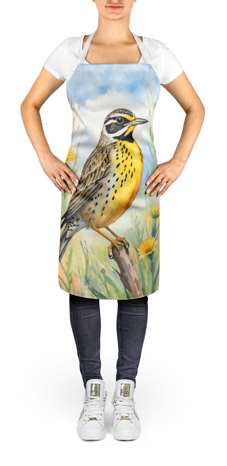 Caroline's Treasures North Dakota Western Meadowlark Apron – Artist-Designed Kitchen, BBQ & Craft Apron