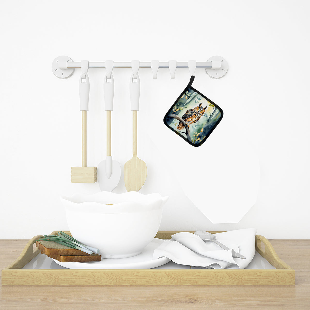 Caroline's Treasures LongEared Owl Pot Holders - Set of 2 Decorative Kitchen Helpers | Made in the USA