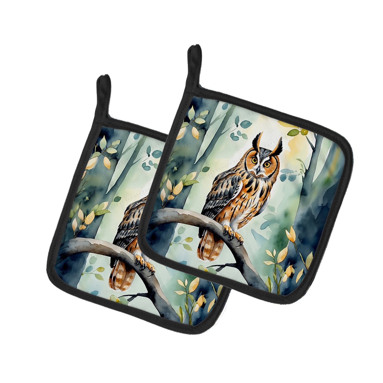 Caroline's Treasures LongEared Owl Pot Holders - Set of 2 Decorative Kitchen Helpers | Made in the USA