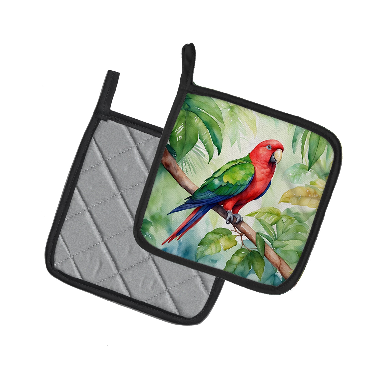 Caroline's Treasures Eclectus Parrot Pot Holders - Set of 2 Decorative Kitchen Helpers | Made in the USA