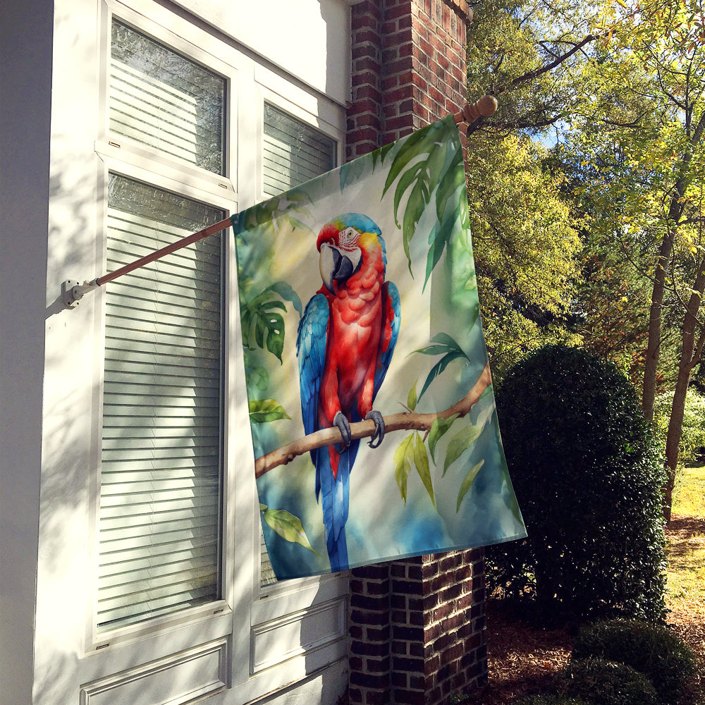 Caroline's Treasures Macaw Parrot House Flag