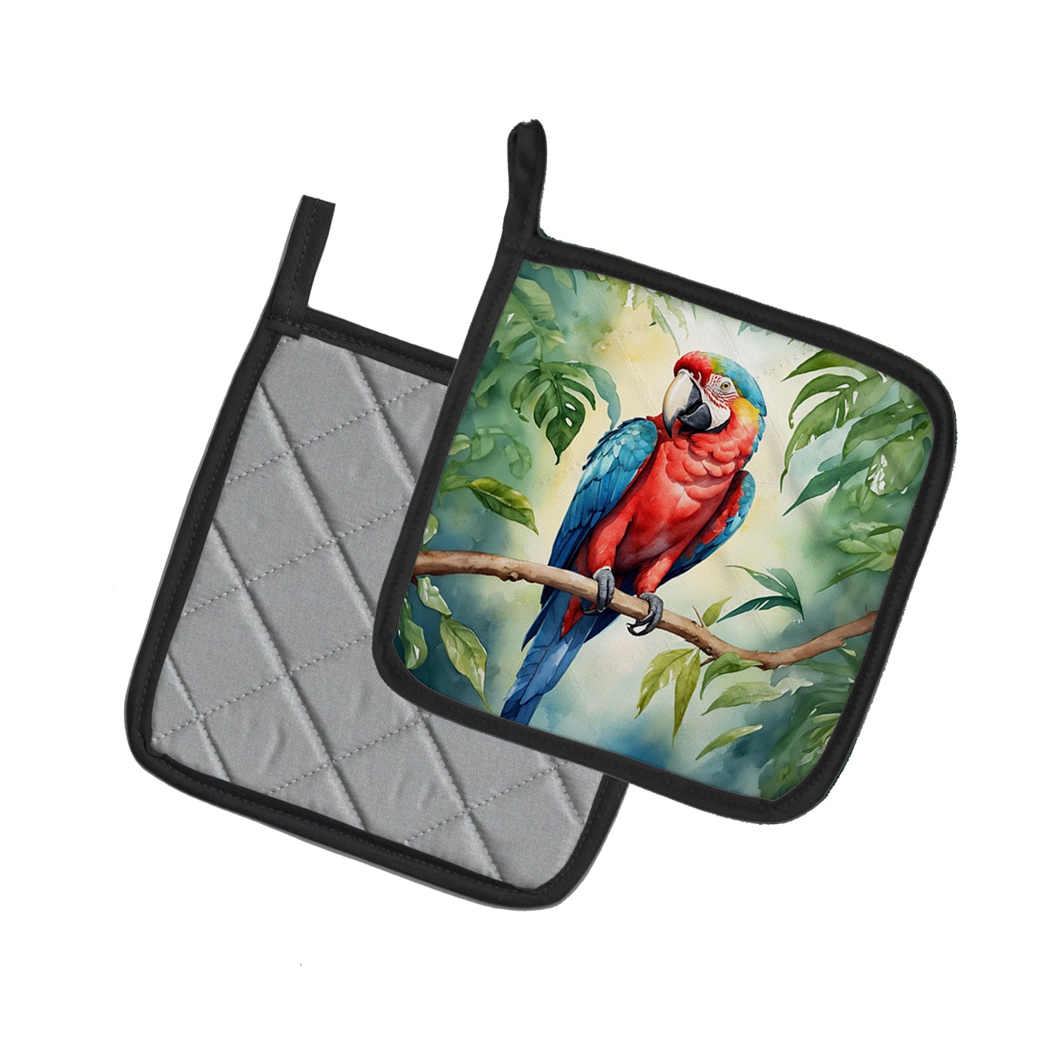 Caroline's Treasures Macaw Parrot Pot Holders - Set of 2 Decorative Kitchen Helpers | Made in the USA