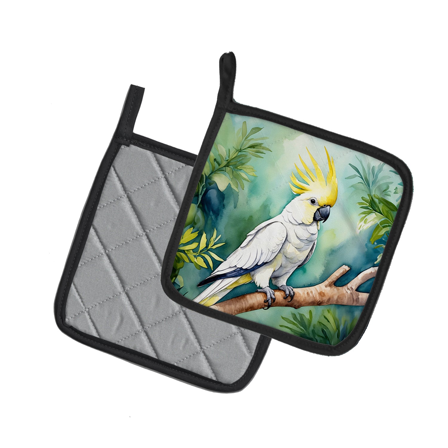 Caroline's Treasures Sulphurcrested Cockatoo Pot Holders - Set of 2 Decorative Kitchen Helpers | Made in the USA