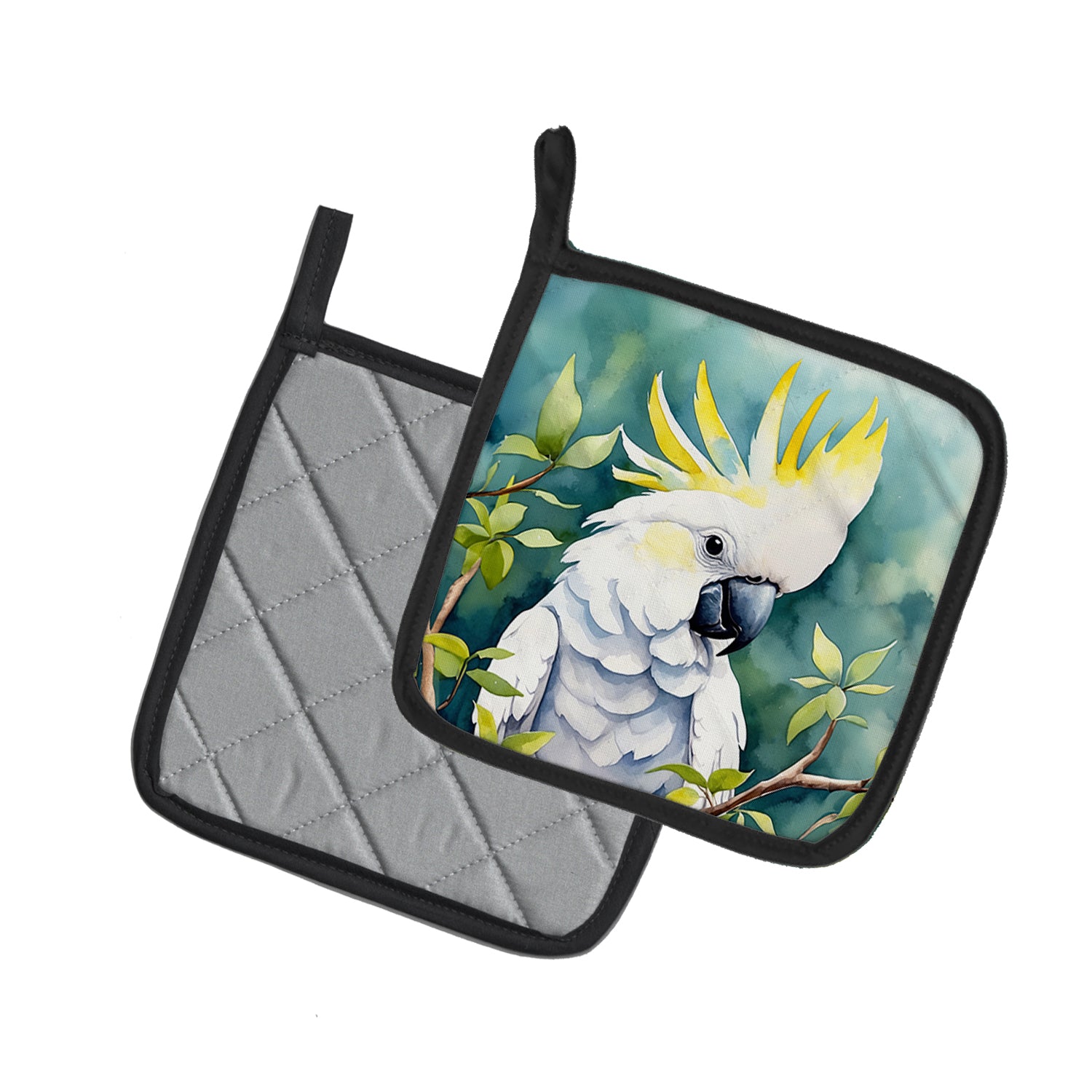 Caroline's Treasures Sulphurcrested Cockatoo Pot Holders - Set of 2 Decorative Kitchen Helpers | Made in the USA