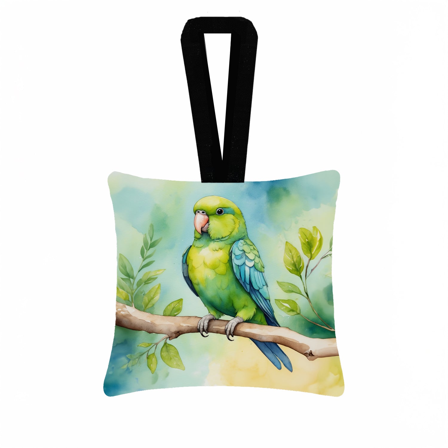 Caroline's Treasures Parrotlet Hanging Square Fabric Ornament 3.5 × 3.5