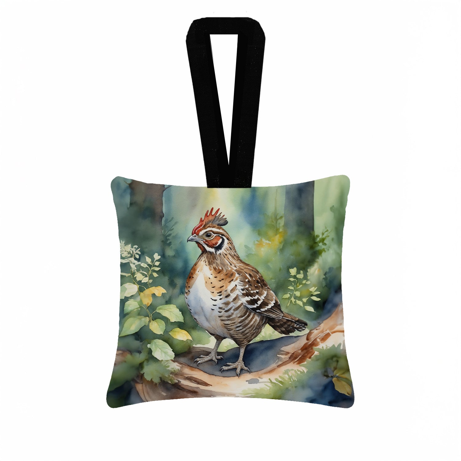 Caroline's Treasures Pennsylvania Ruffed Grouse Hanging Square Fabric Ornament 3.5 × 3.5