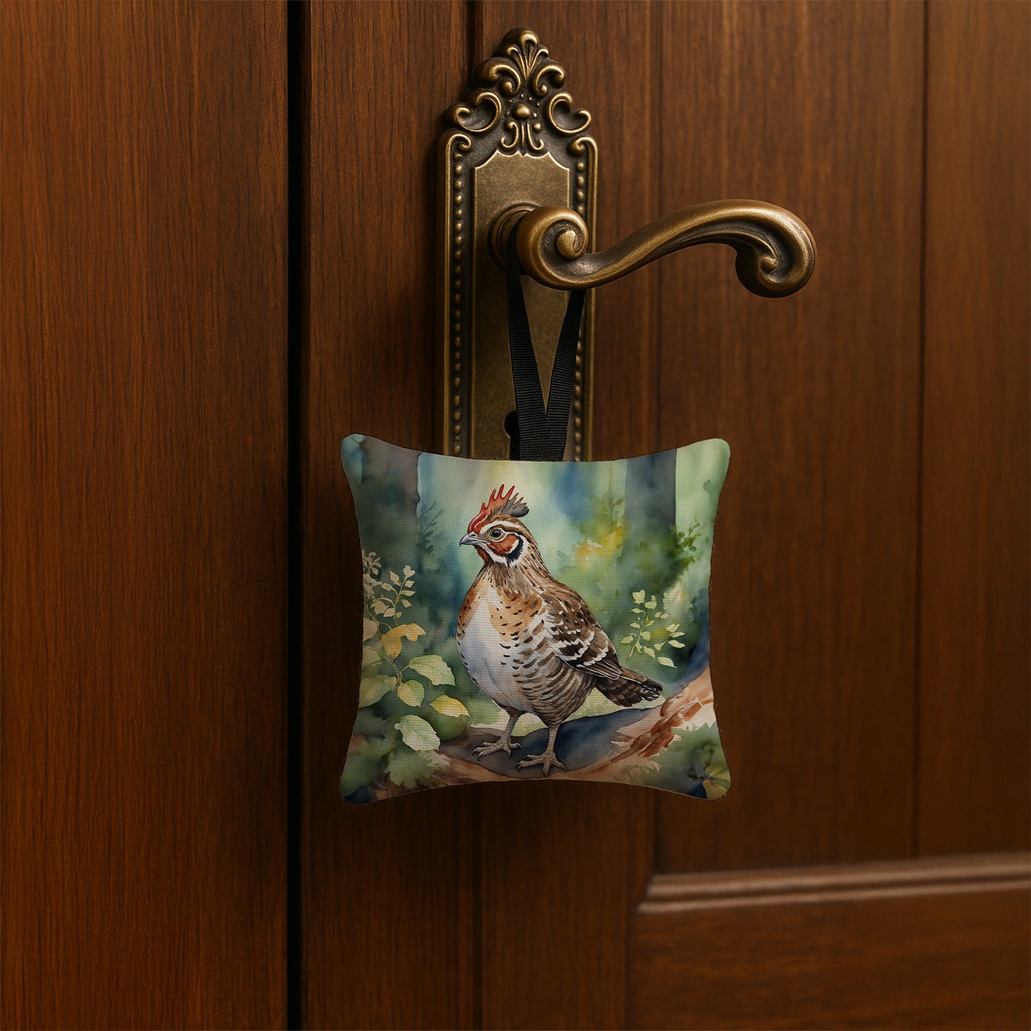 Caroline's Treasures Pennsylvania Ruffed Grouse Hanging Square Fabric Ornament 3.5 × 3.5