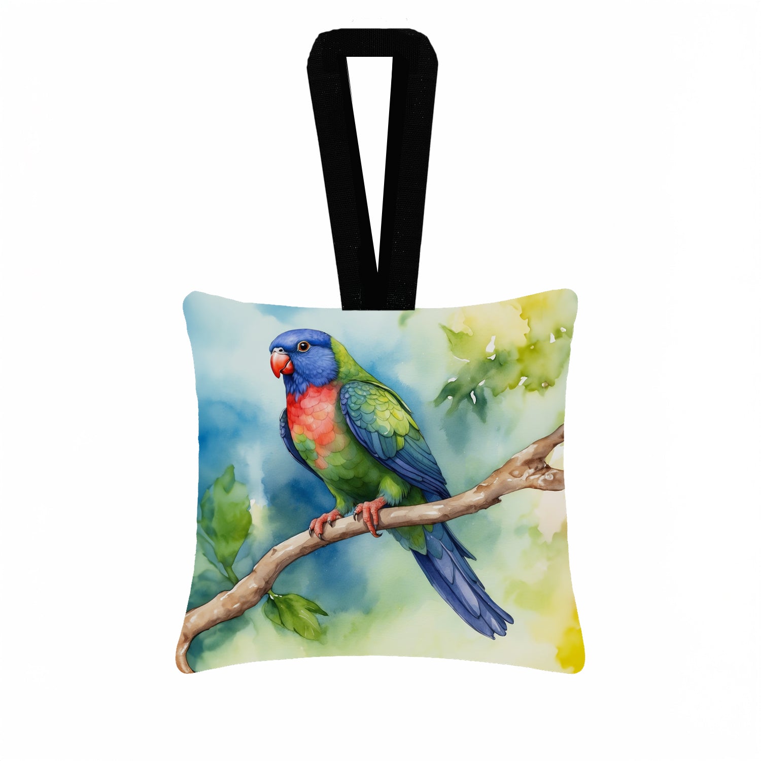 Caroline's Treasures Pionus Hanging Square Fabric Ornament 3.5 × 3.5