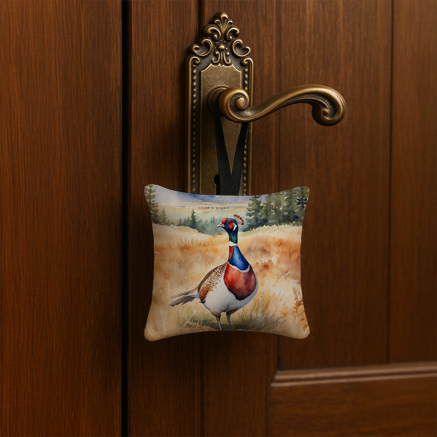 Caroline's Treasures South Dakota Ringnecked Pheasant Hanging Square Fabric Ornament 3.5 × 3.5