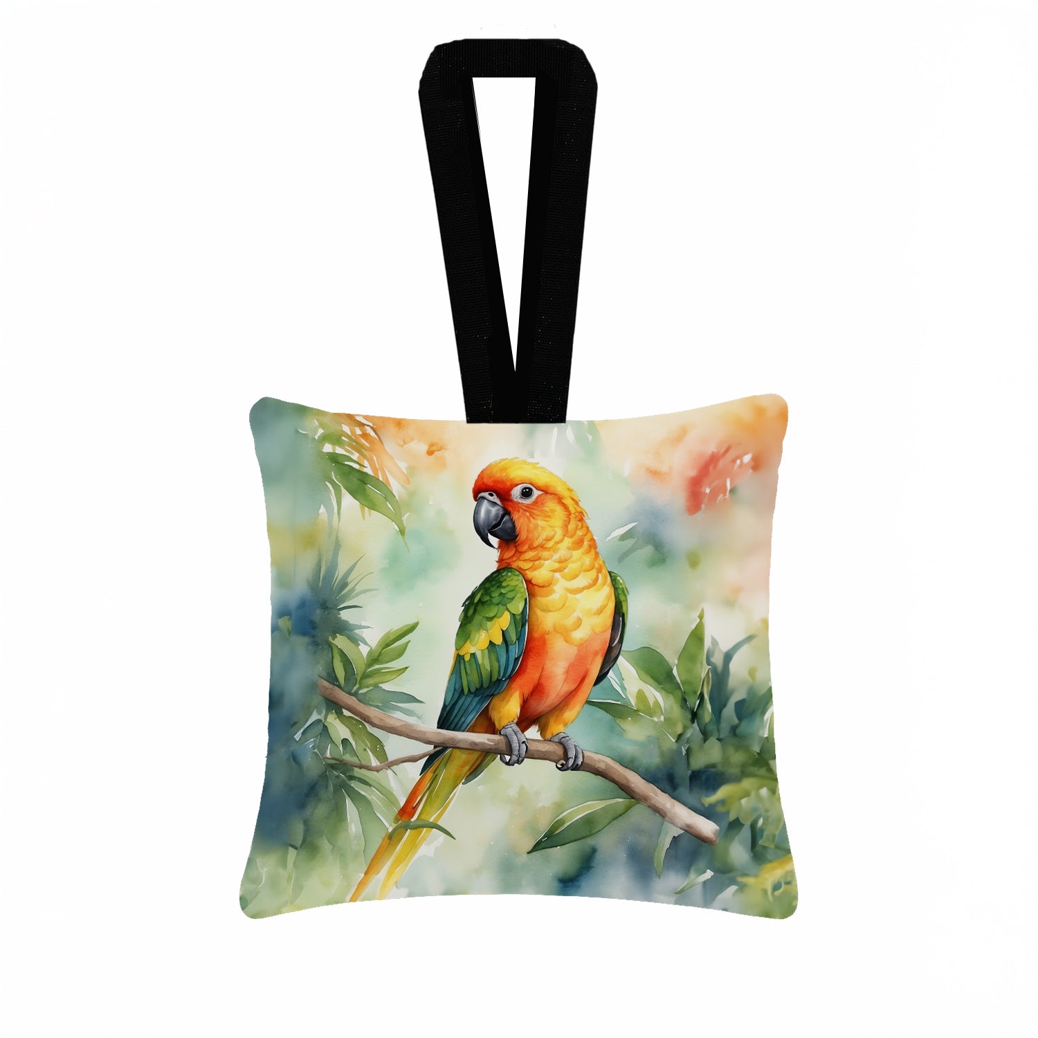 Caroline's Treasures Sun Conure Hanging Square Fabric Ornament 3.5 × 3.5