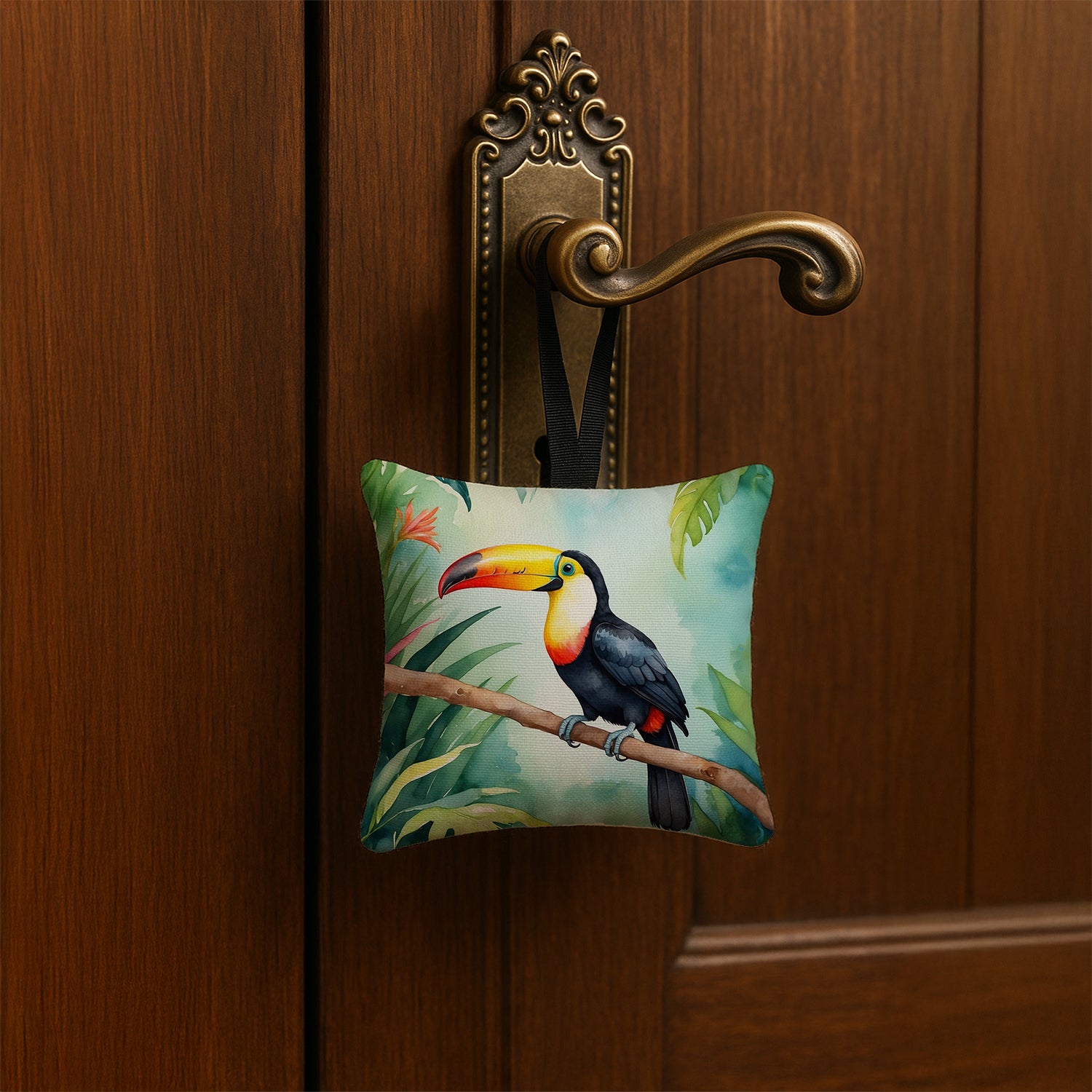 Caroline's Treasures Toucan Hanging Square Fabric Ornament 3.5 × 3.5