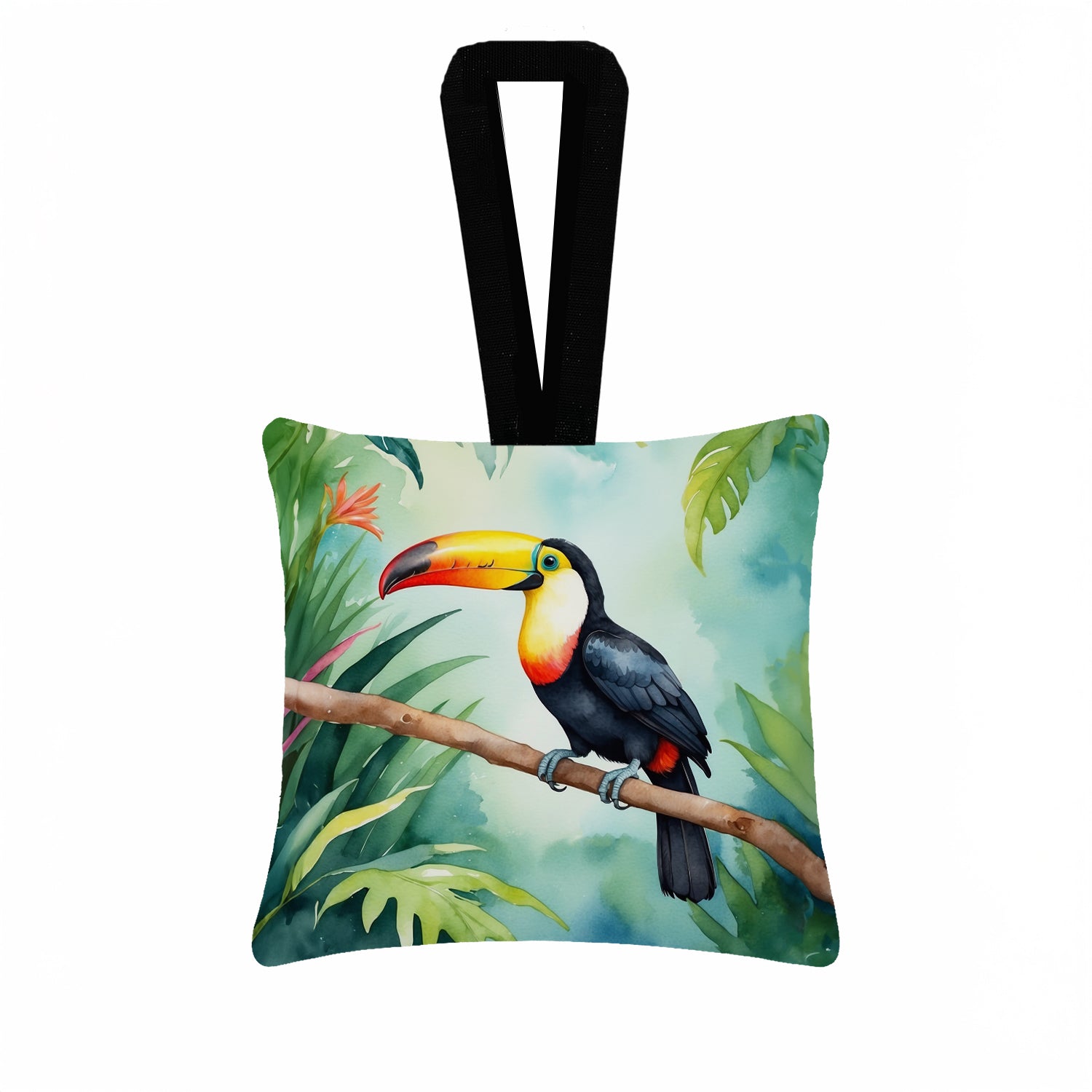 Caroline's Treasures Toucan Hanging Square Fabric Ornament 3.5 × 3.5