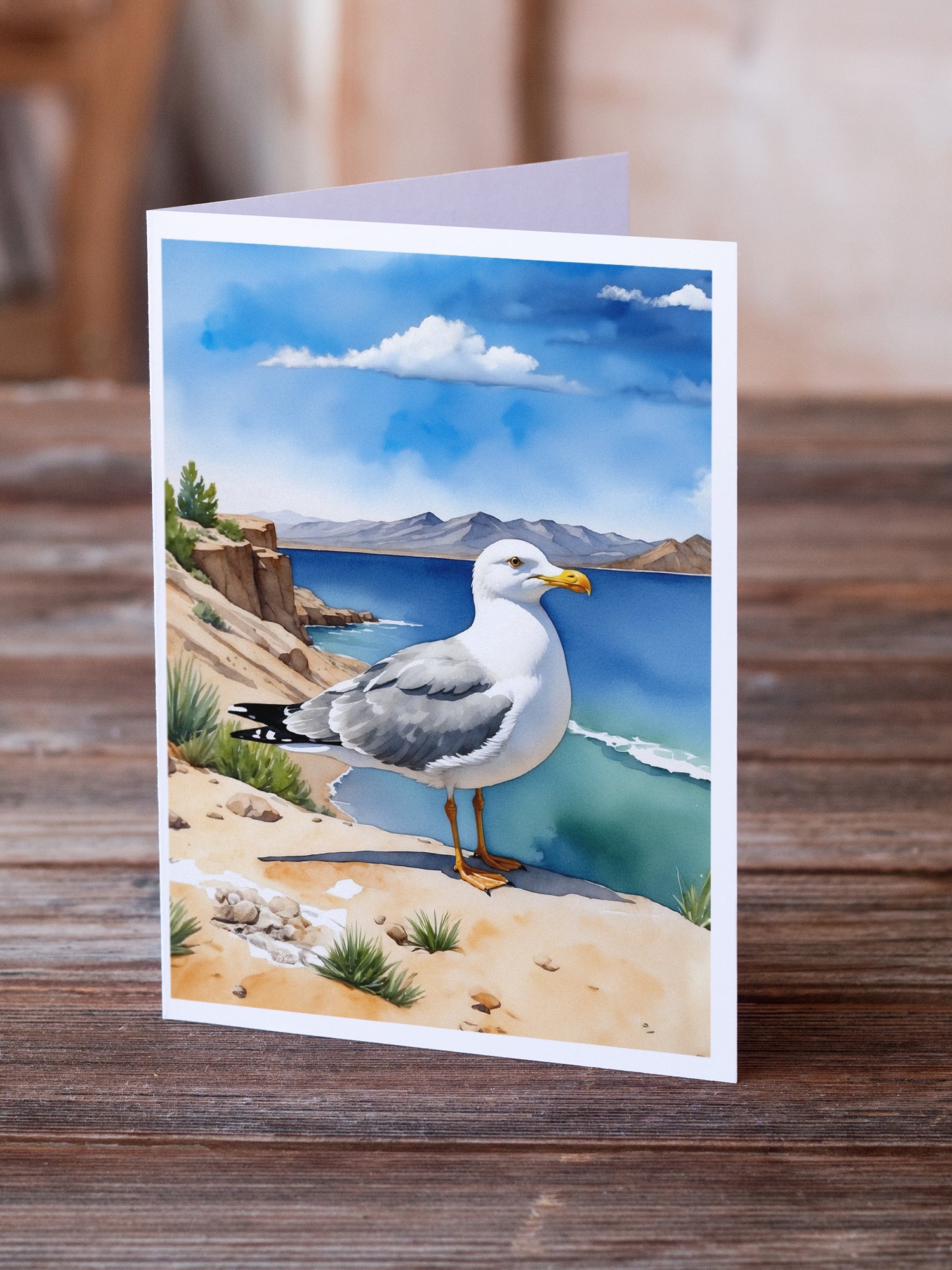Caroline's Treasures Utah California Gull Greeting Cards - Blank Note Cards – 8-Pack of Artist-Designed Cards with Envelopes
